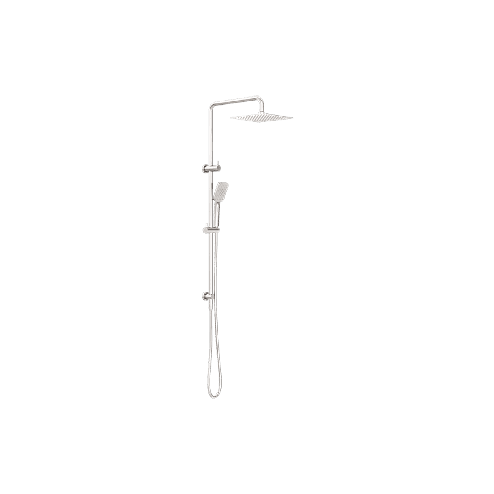 Square Project Twin Shower Brushed Nickel gallery detail image