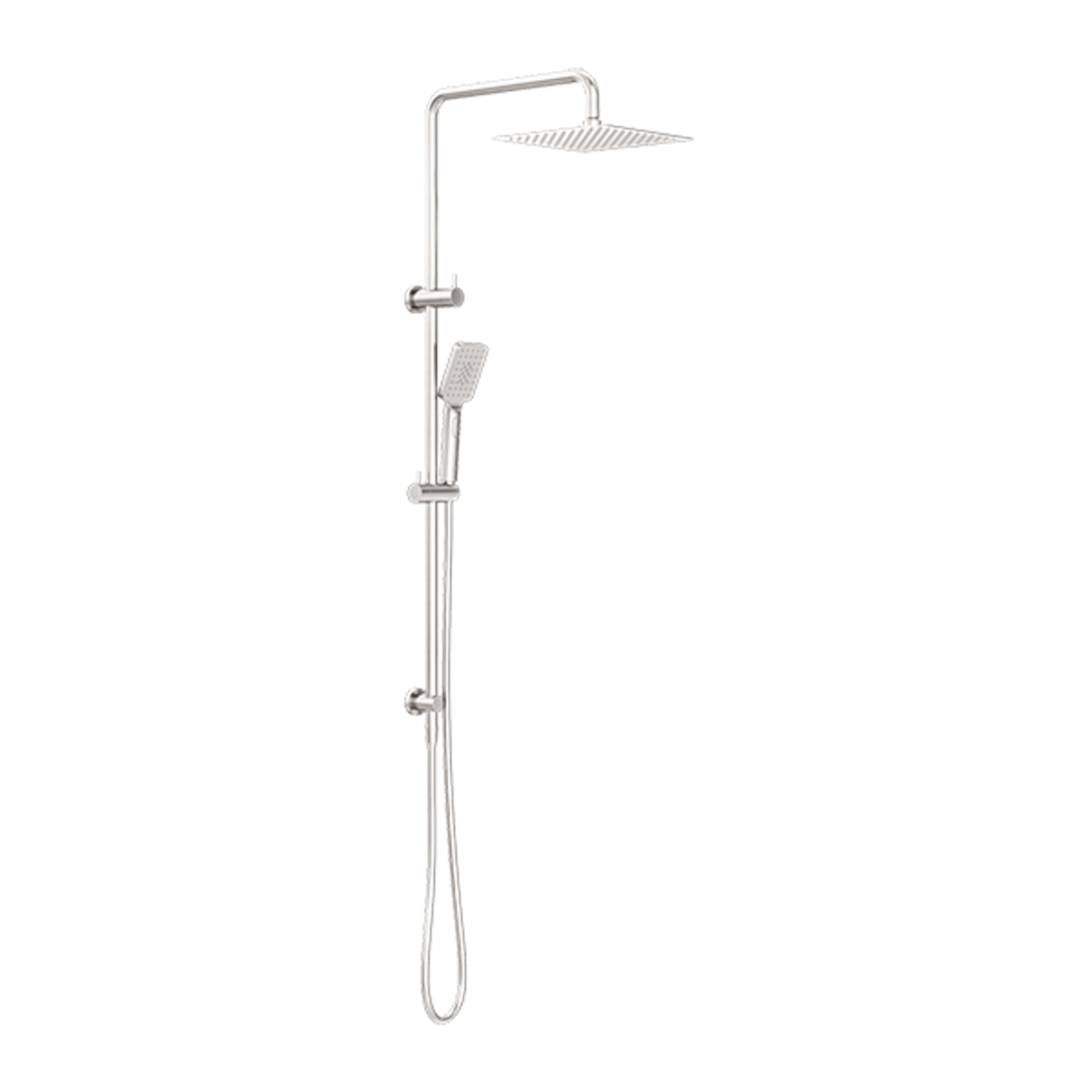 Square Project Twin Shower Brushed Nickel gallery detail image