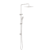 Square Project Twin Shower Brushed Nickel gallery detail image