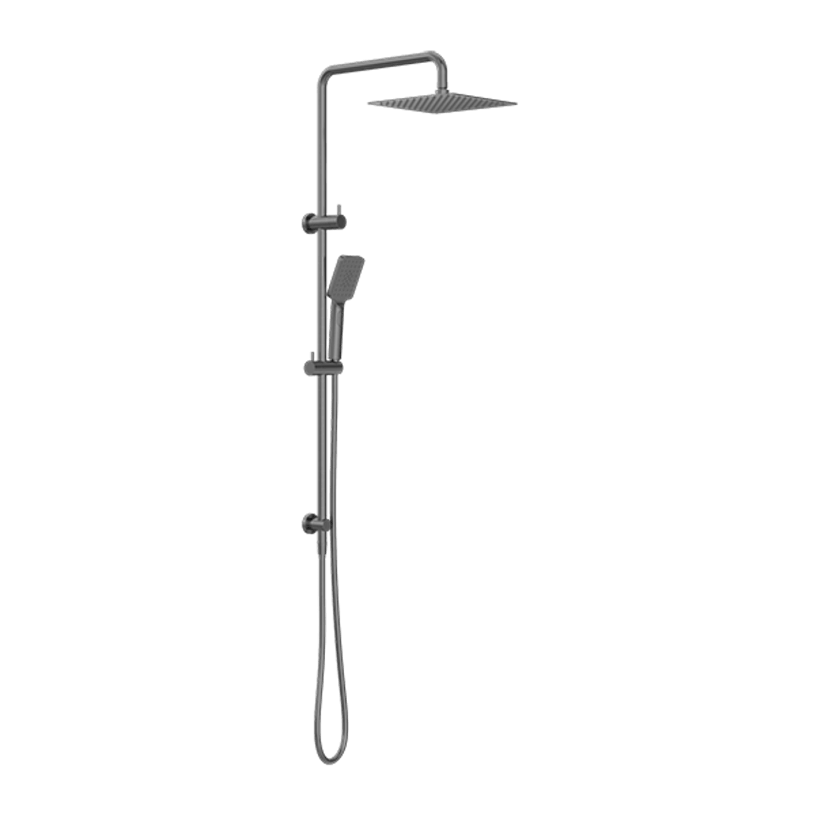 Square Project Twin Shower Gun Metal gallery detail image