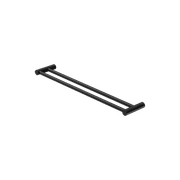 New Mecca Double Towel Rail 600mm Matte Black gallery detail image