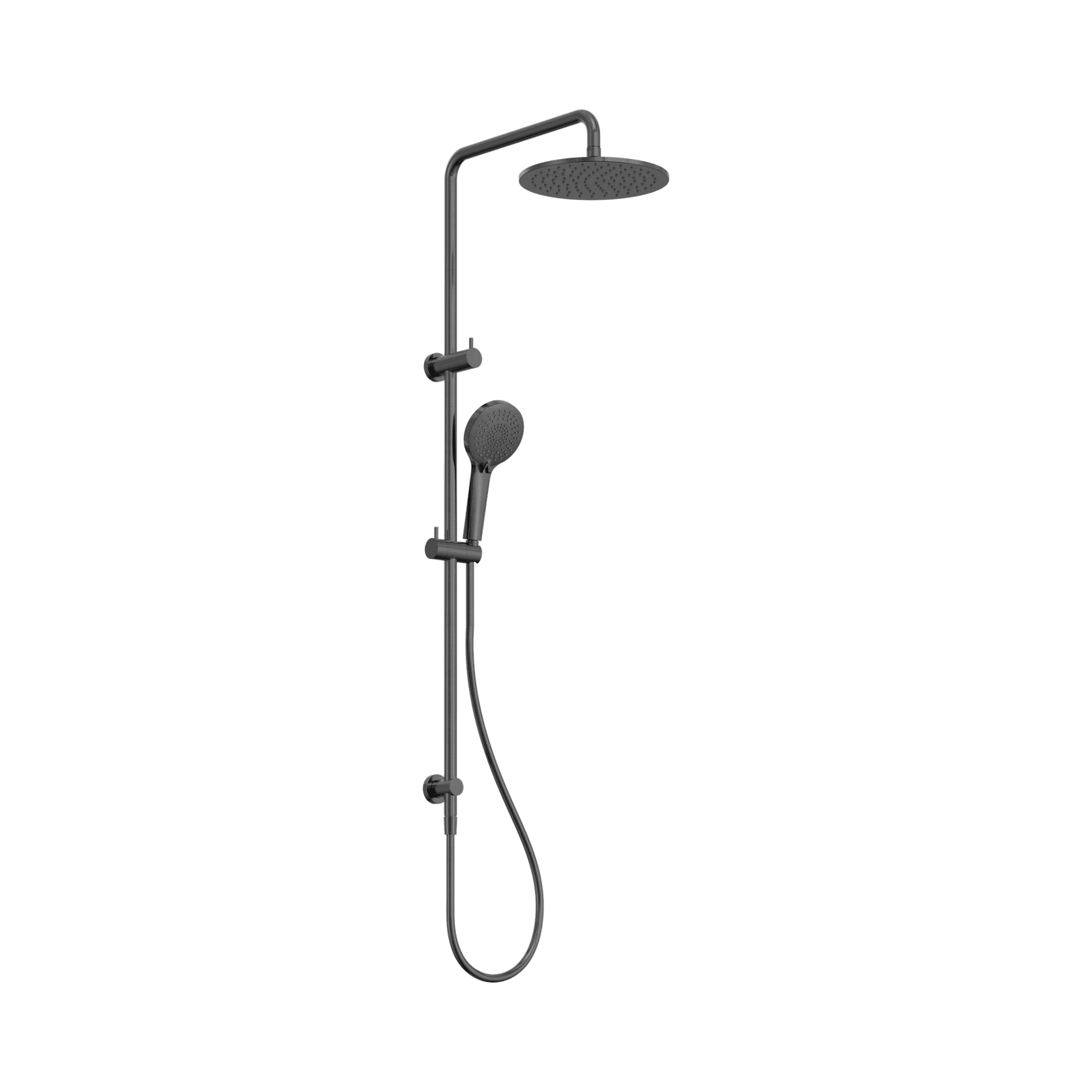 Round Twin Shower Gun Metal gallery detail image