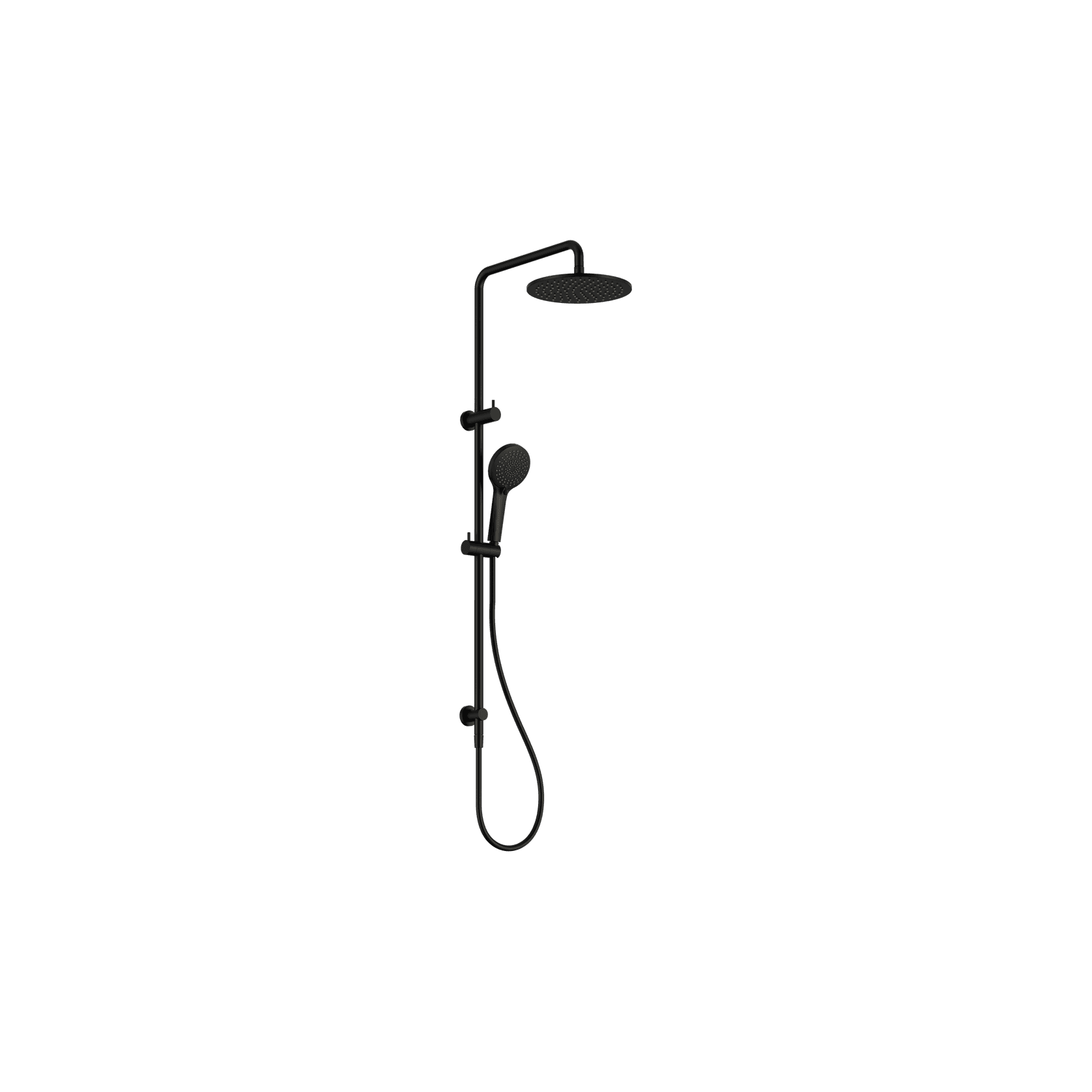 Round Twin Shower Matte Black gallery detail image