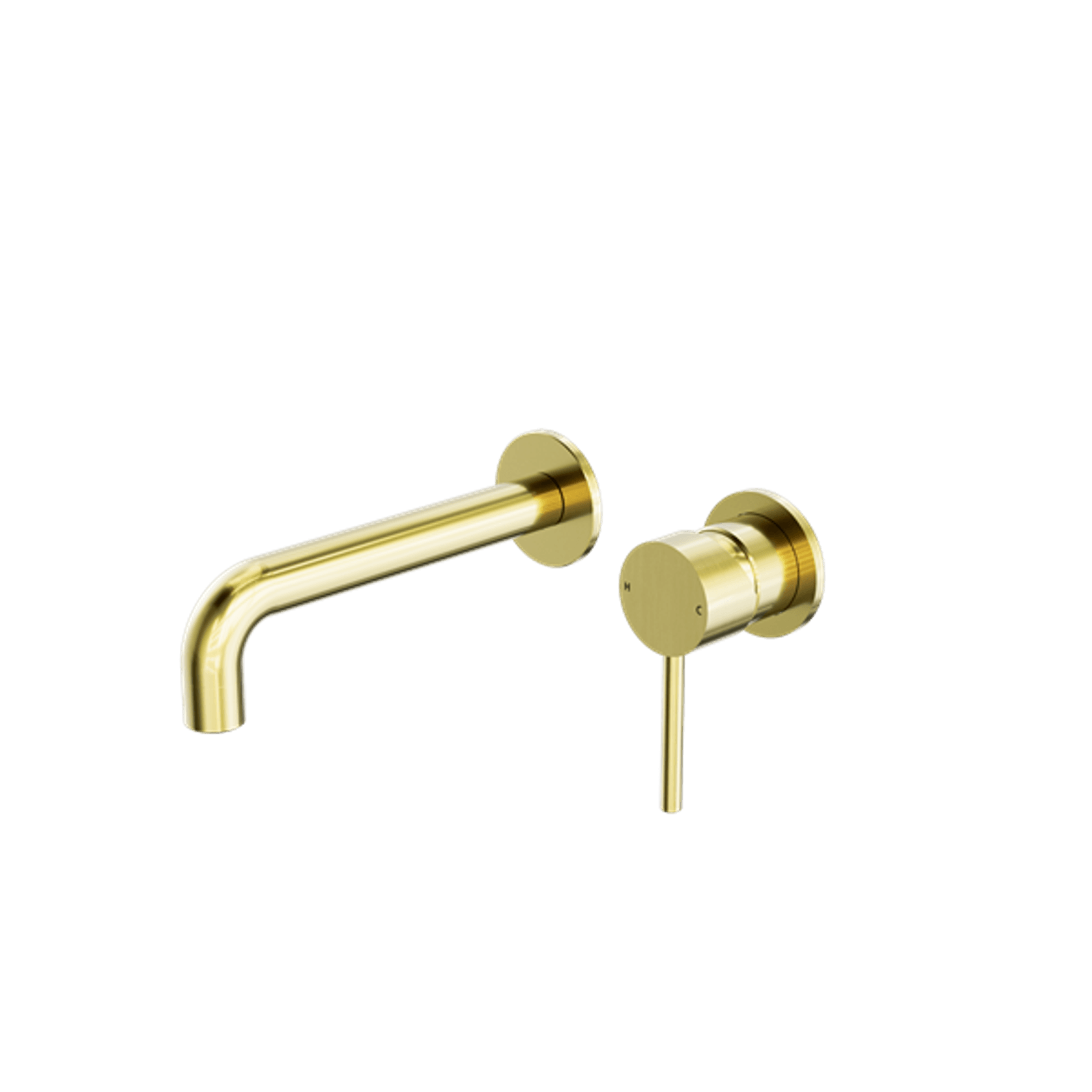 Dolce Wall Basin/Bath Mixer Separate Back Plate Brushed Gold gallery detail image