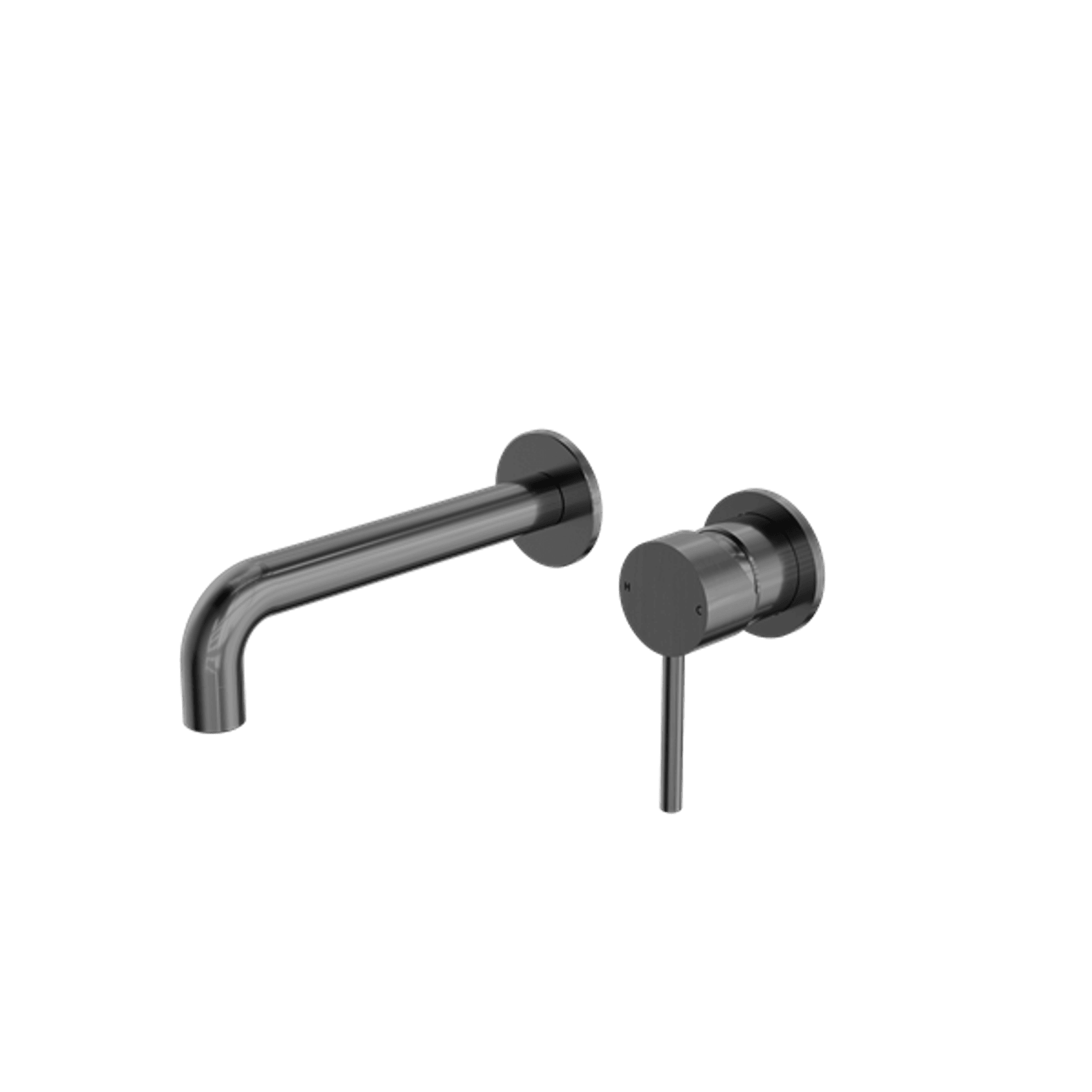 Dolce Wall Basin/Bath Mixer Separate Back Plate Gun Metal gallery detail image