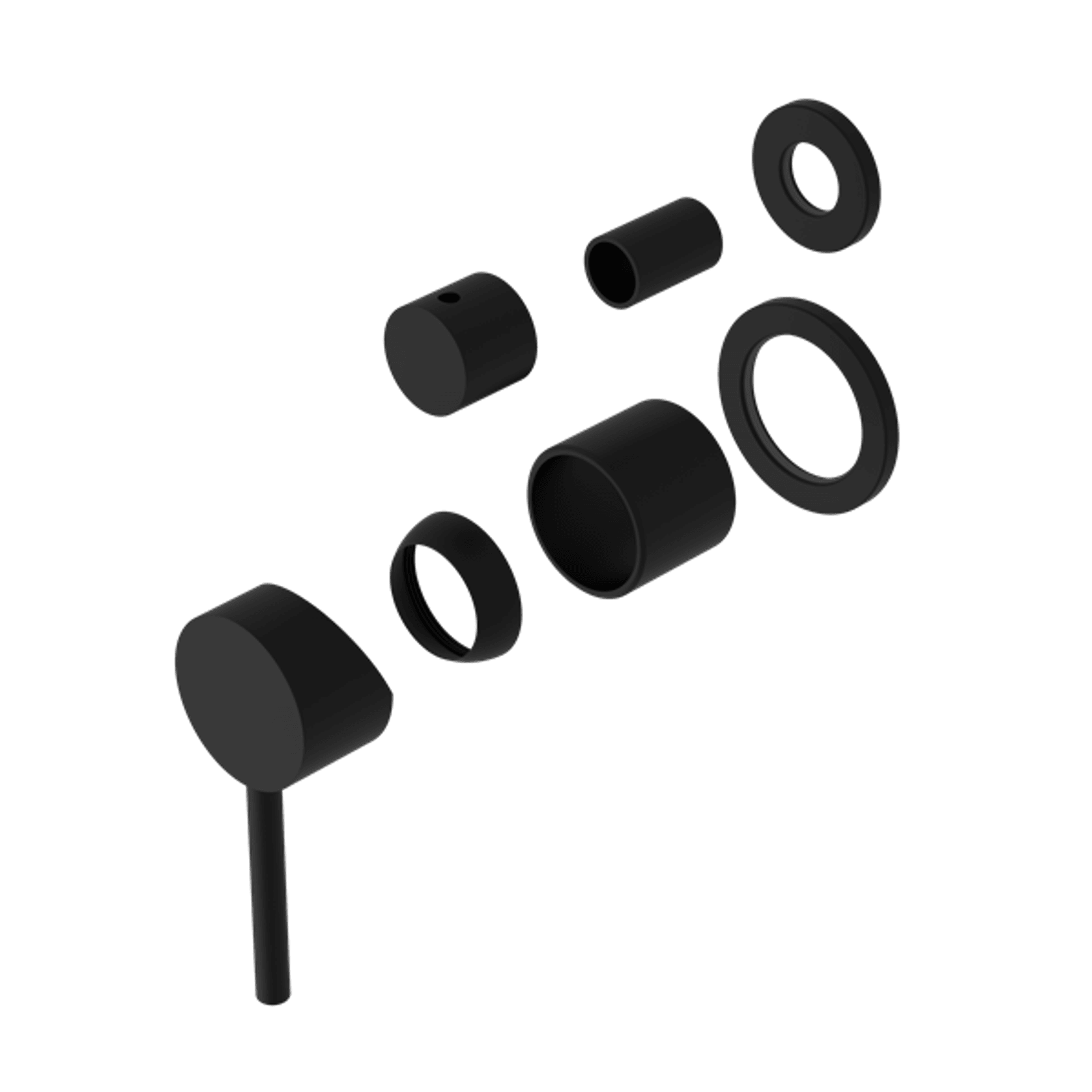 Dolce Shower Mixer With Divertor Separate Back Plate Trim Kits Only Matte Black gallery detail image