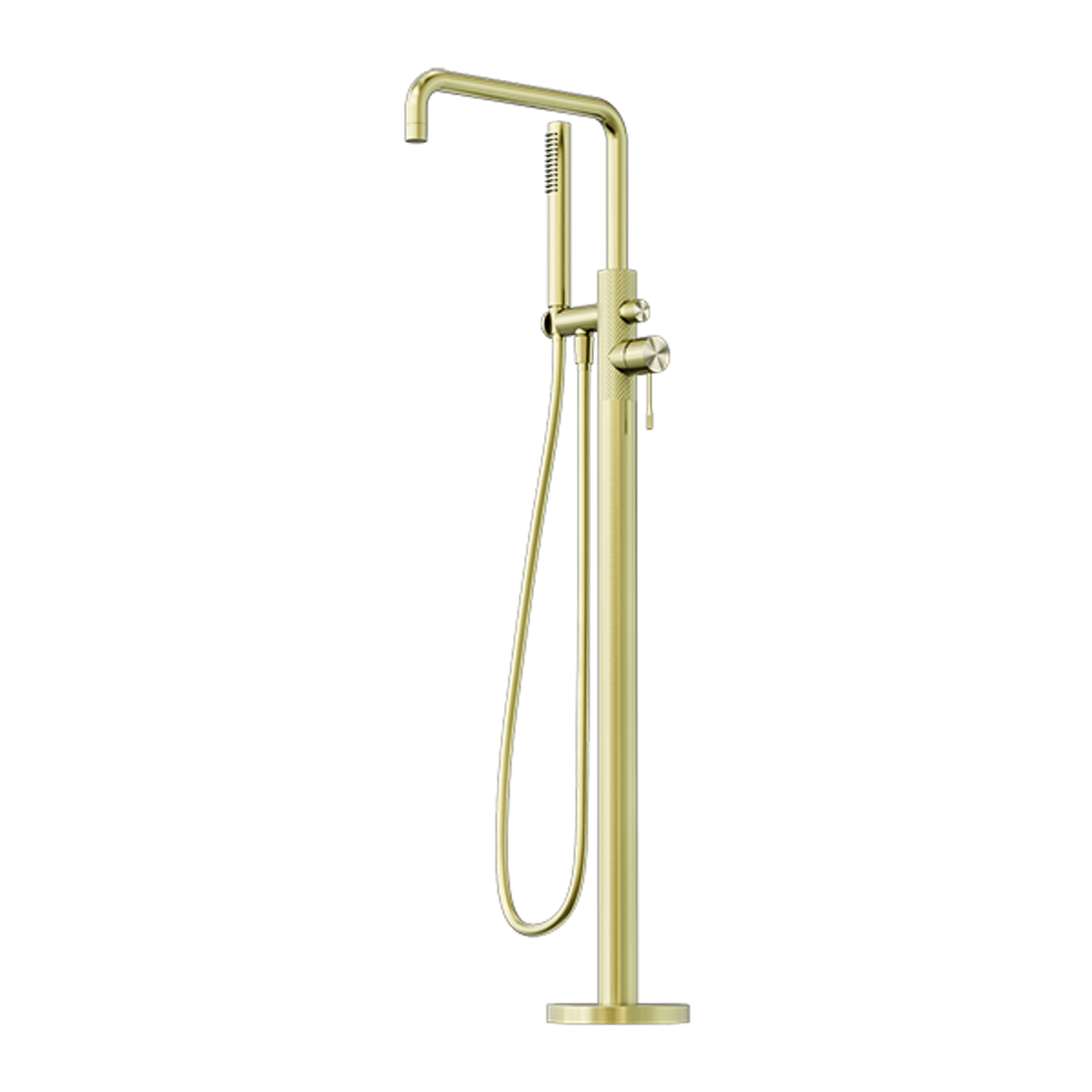Opal Freestanding Bath Mixer With Hand Shower Brushed Gold gallery detail image