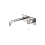 Opal Wall Basin/Bath Mixer 185mm Brushed Nickel gallery detail image