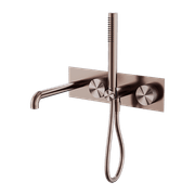 Opal Shower System With Spout 250mm Brushed Bronze gallery detail image