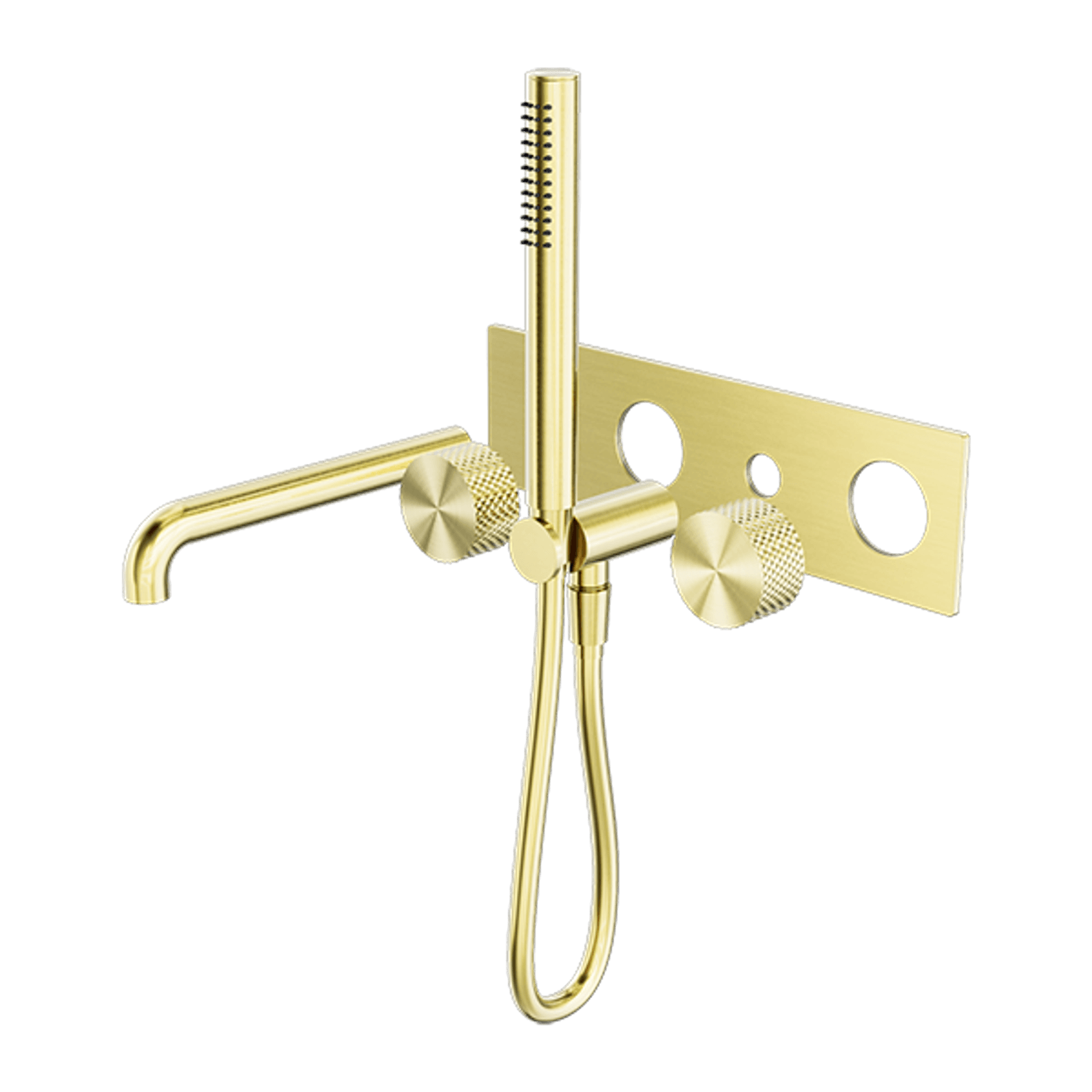 Opal Shower System Separate Plate With Spout 230mm Kit Brushed Gold gallery detail image