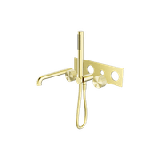 Opal Shower System Separate Plate With Spout 250mm Kit Brushed Gold gallery detail image