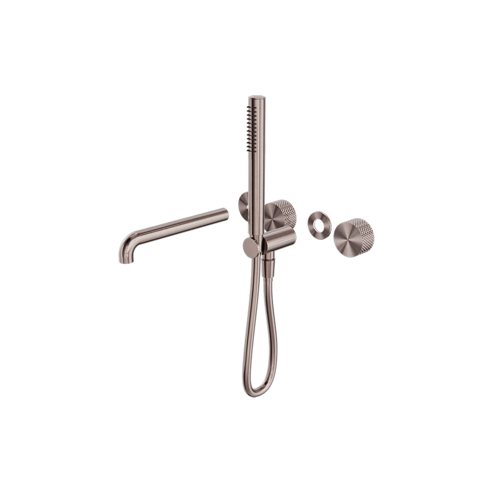 Opal Shower System Separate Plate With Spout 250mm Kit Brushed Bronze gallery detail image
