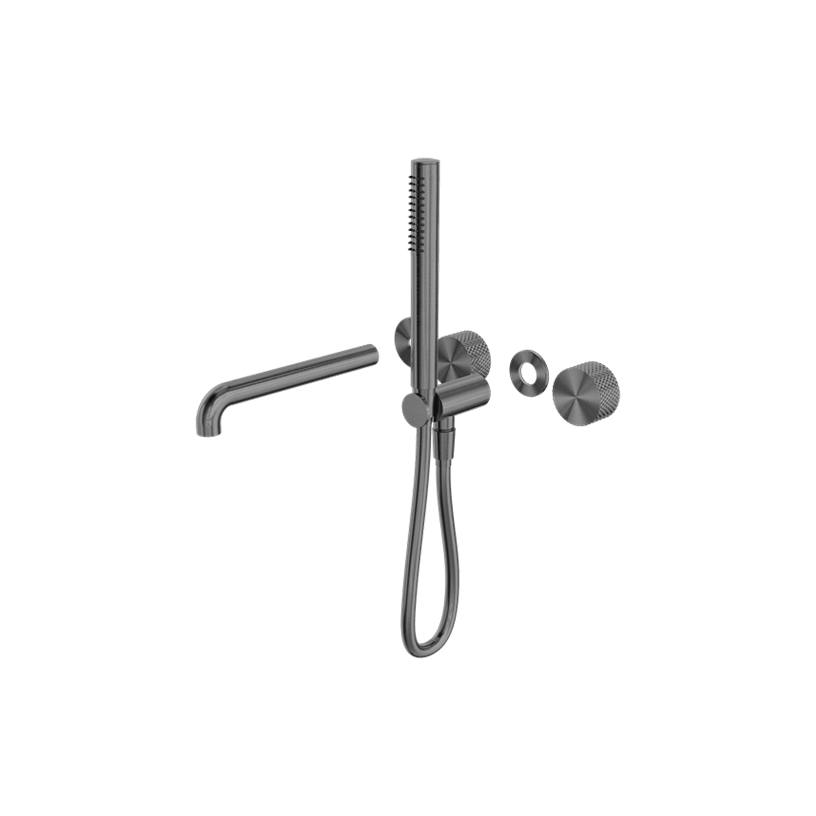 Opal Shower System Separate Plate With Spout 250mm Kit Graphite gallery detail image