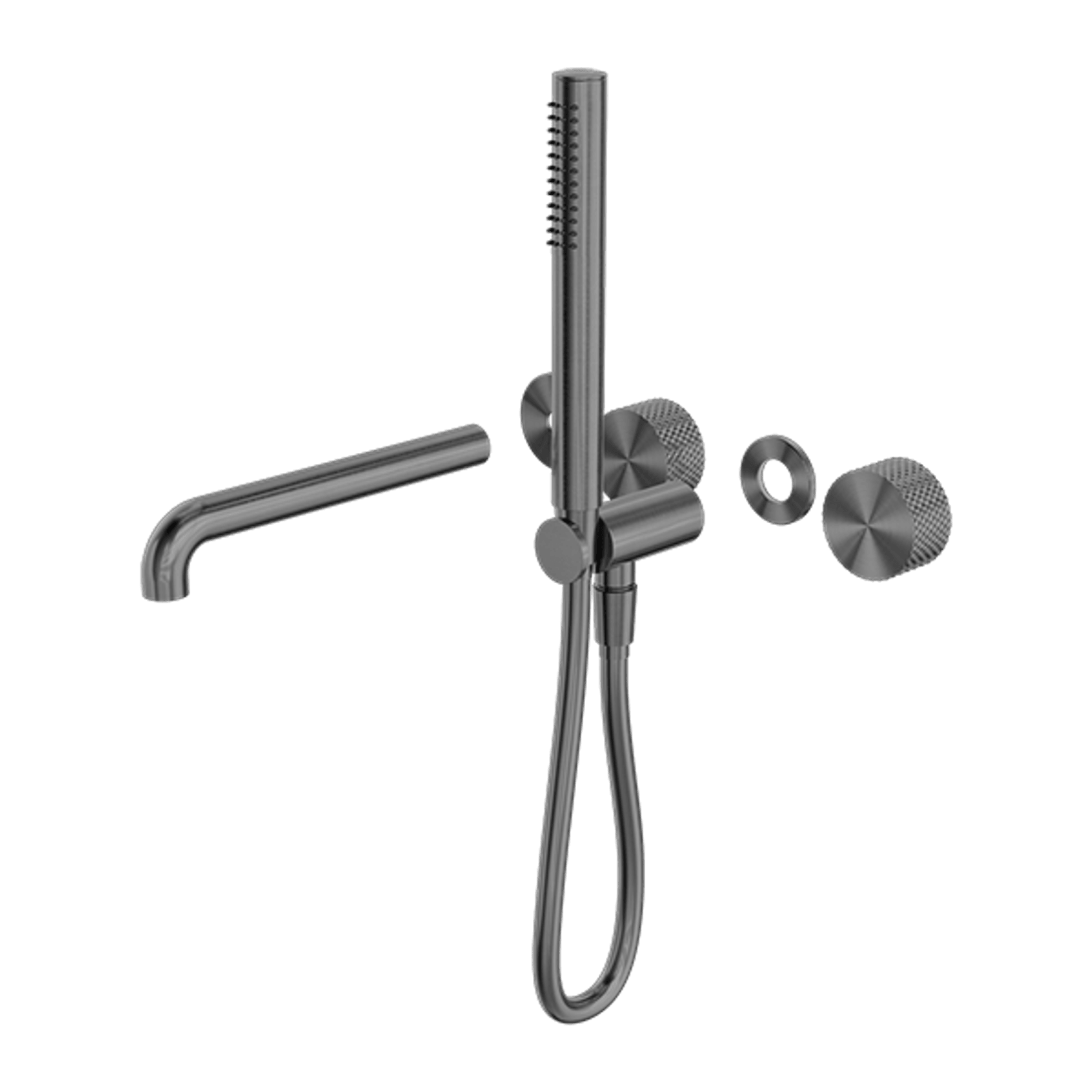 Opal Shower System Separate Plate With Spout 250mm Kit Graphite gallery detail image