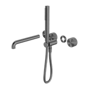 Opal Shower System Separate Plate With Spout 250mm Kit Graphite gallery detail image