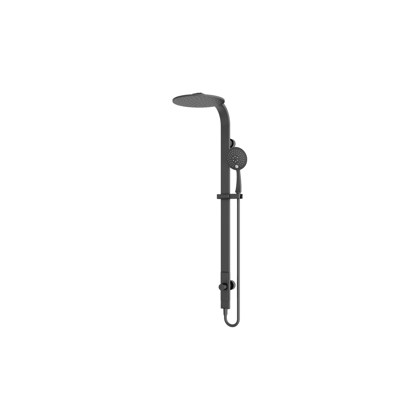 Astra Rain Round Twin Shower Single Hose Matte Black gallery detail image