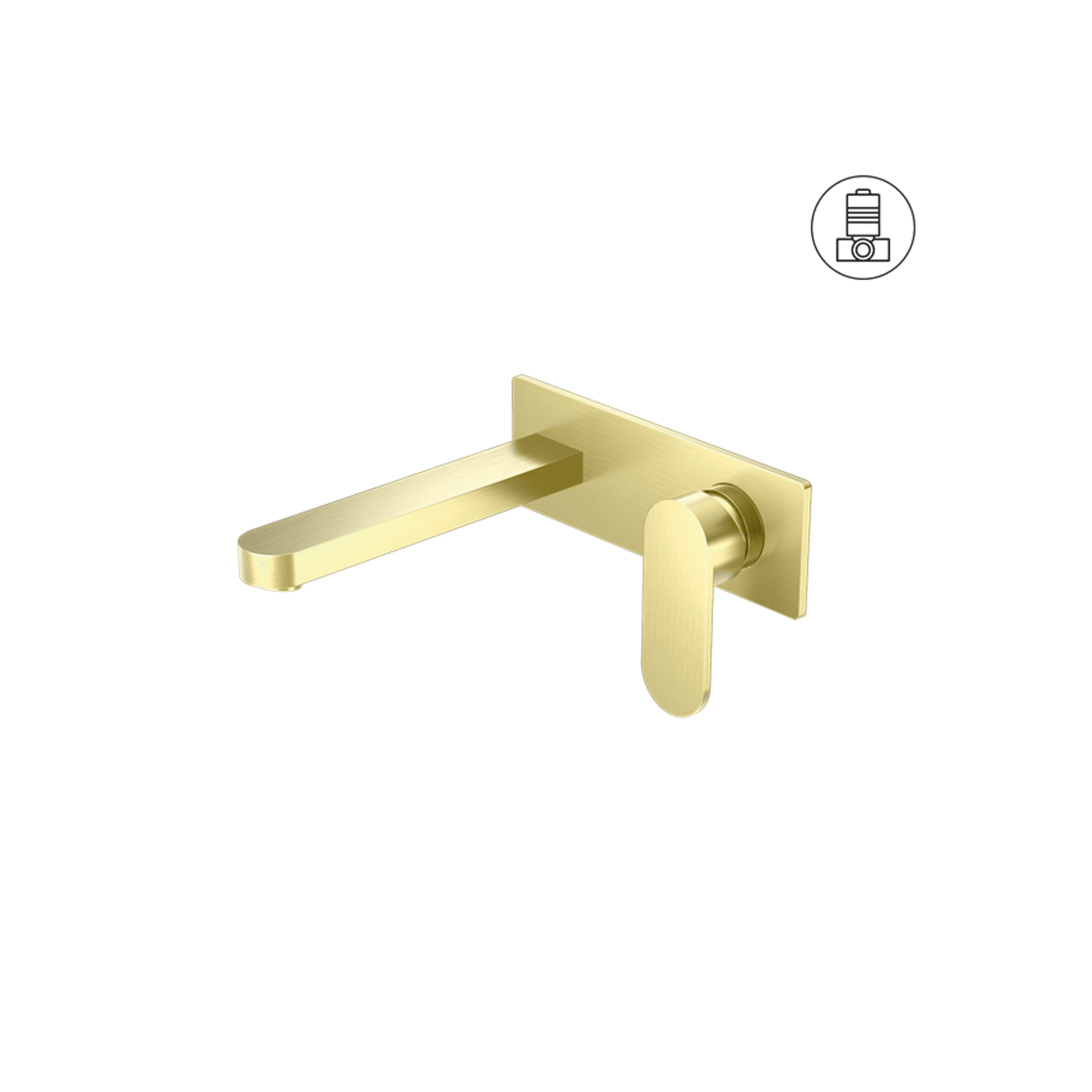 Ecco Wall Basin/Bath Mixer Brushed Gold gallery detail image