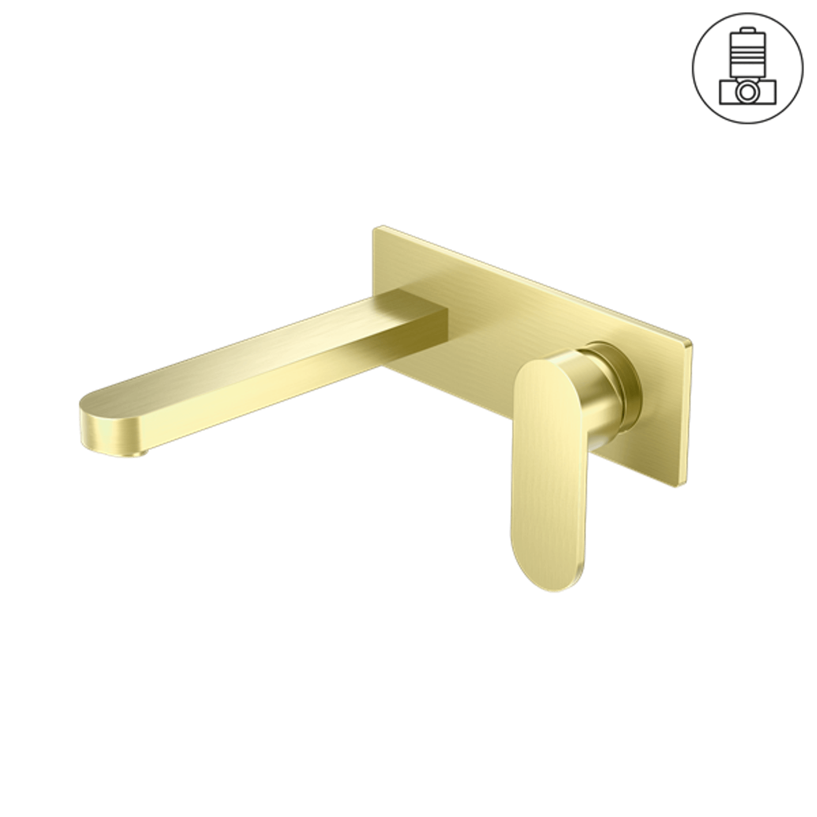 Ecco Wall Basin/Bath Mixer Brushed Gold gallery detail image