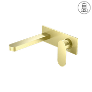 Ecco Wall Basin/Bath Mixer Brushed Gold gallery detail image