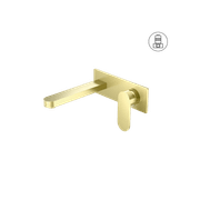 Ecco Wall Basin/Bath Mixer Brushed Gold gallery detail image