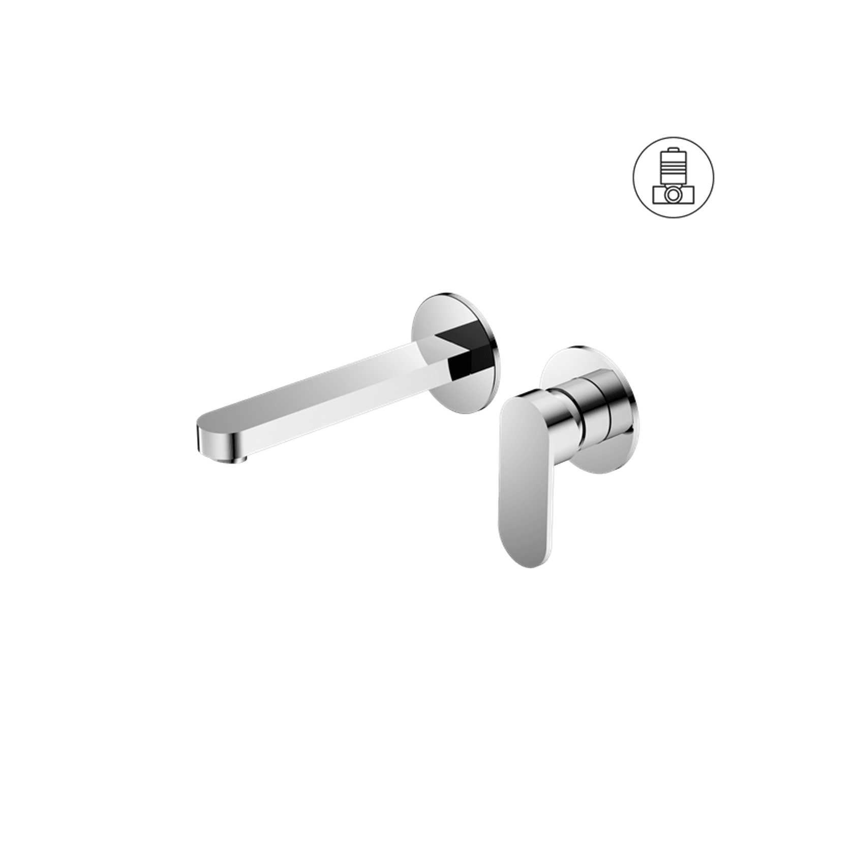 Ecco Wall Basin/Bath Mixer Separate Back Plate Chrome gallery detail image