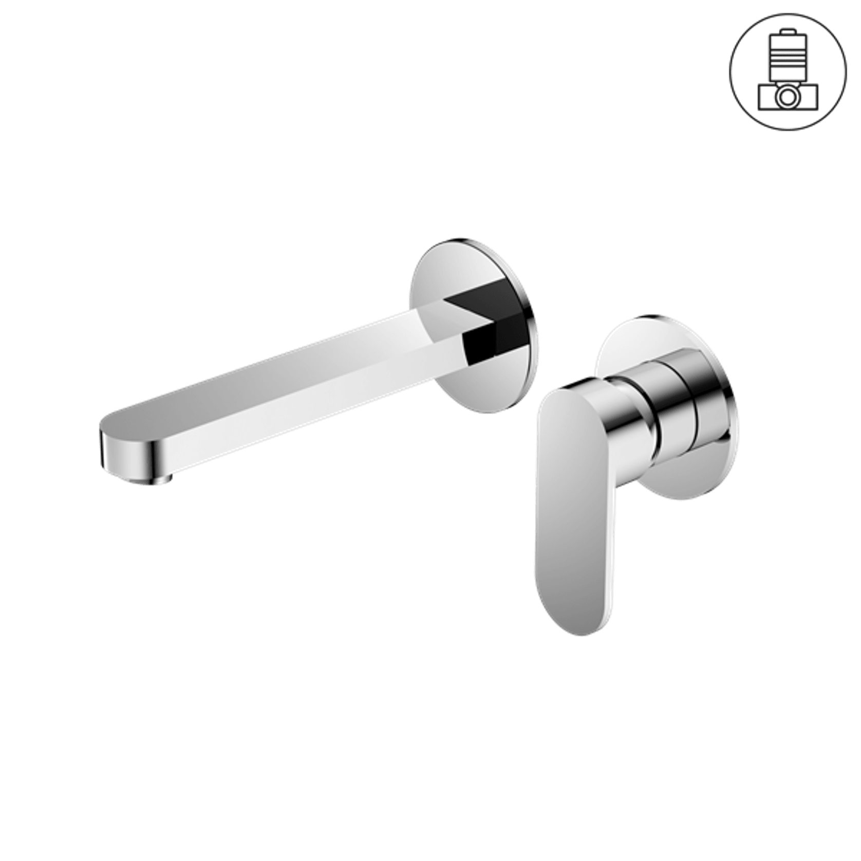 Ecco Wall Basin/Bath Mixer Separate Back Plate Chrome gallery detail image