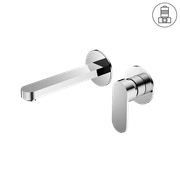 Ecco Wall Basin/Bath Mixer Separate Back Plate Chrome gallery detail image