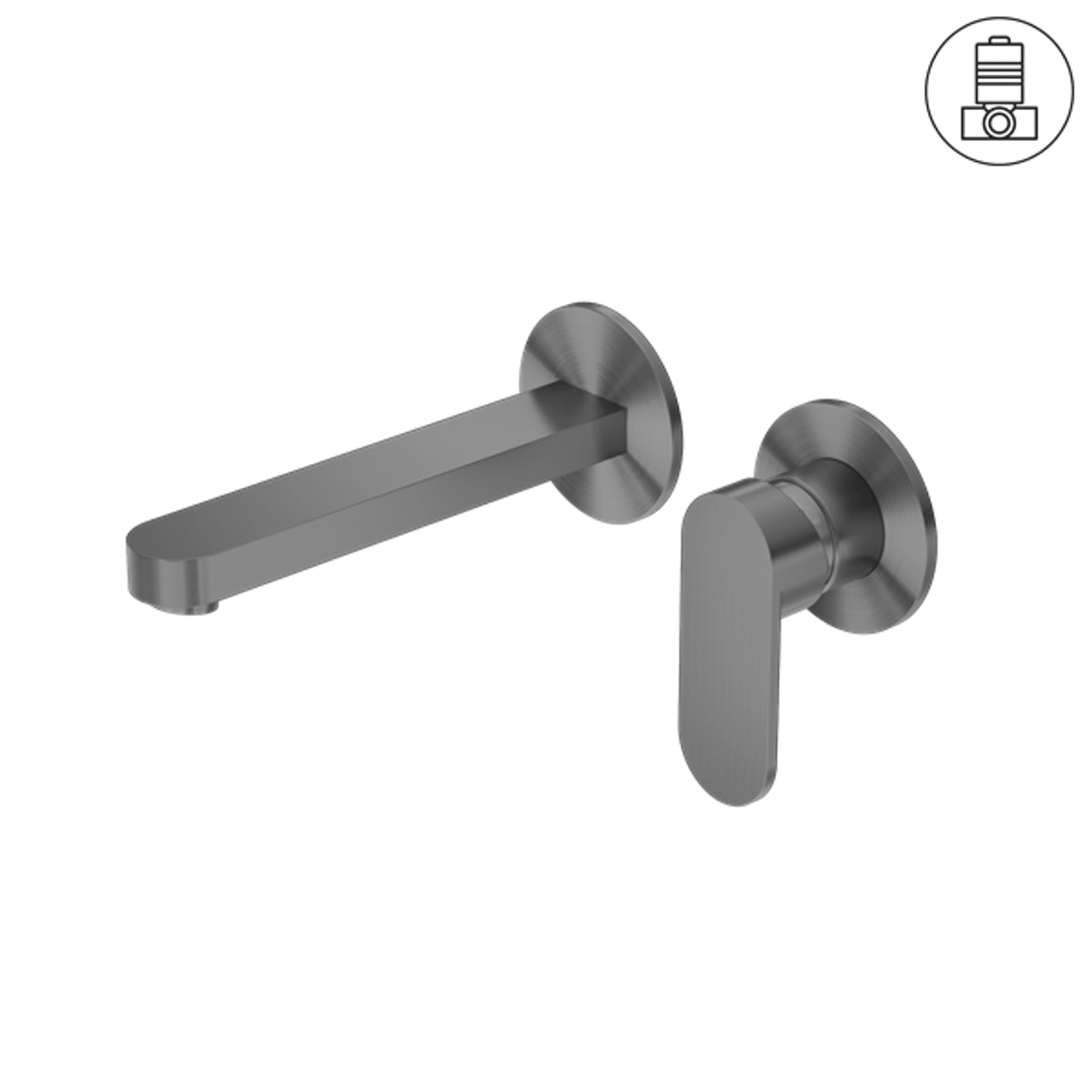 Ecco Wall Basin/Bath Mixer Separate Back Plate Gun Metal gallery detail image