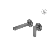 Ecco Wall Basin/Bath Mixer Separate Back Plate Gun Metal gallery detail image