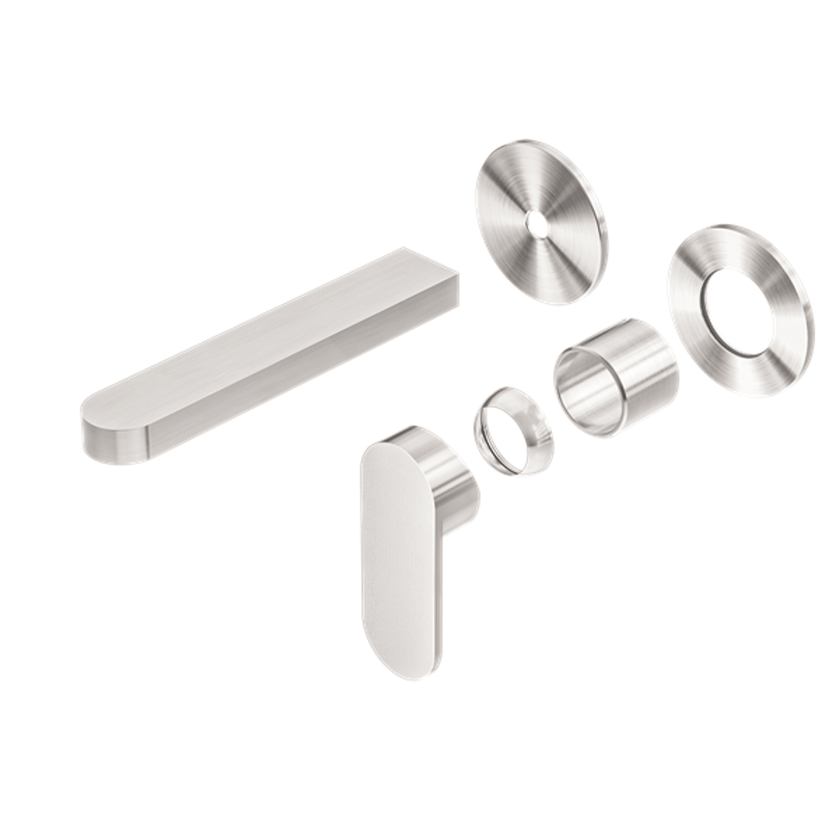 Ecco Wall Basin/Bath Mixer Separate Back Plate Trim Kits Only Brushed Nickel gallery detail image