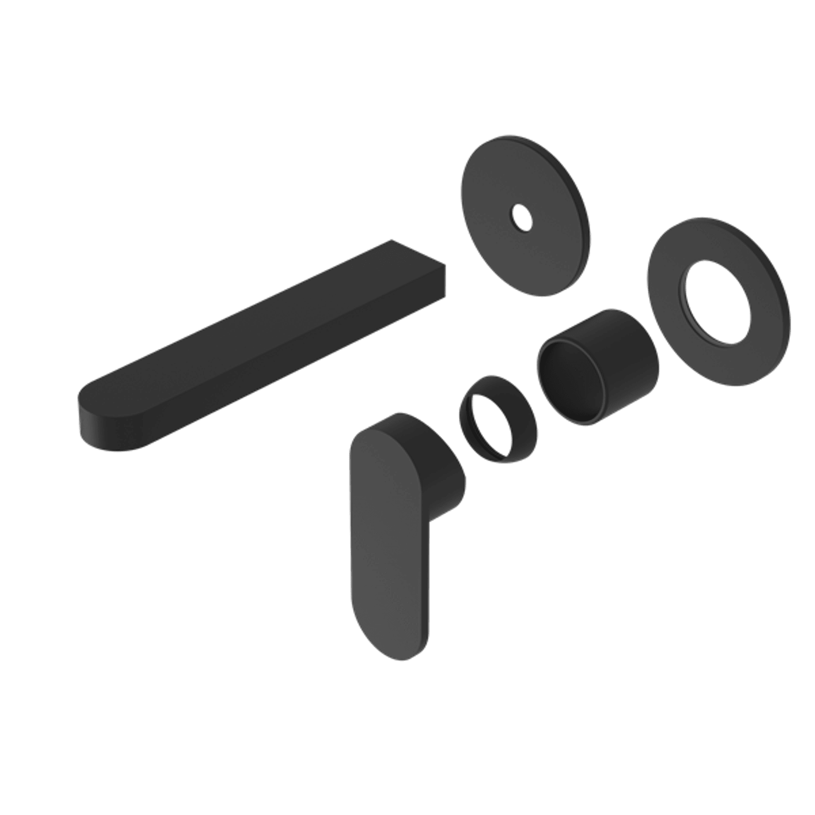 Ecco Wall Basin/Bath Mixer Separate Back Plate Trim Kits Only Matte Black gallery detail image