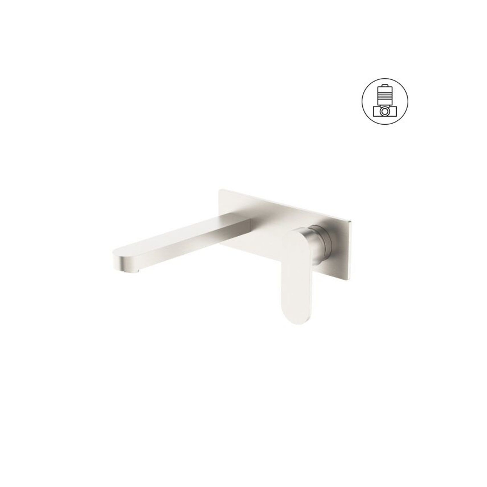 Ecco Wall Basin/Bath Mixer Brushed Nickel gallery detail image