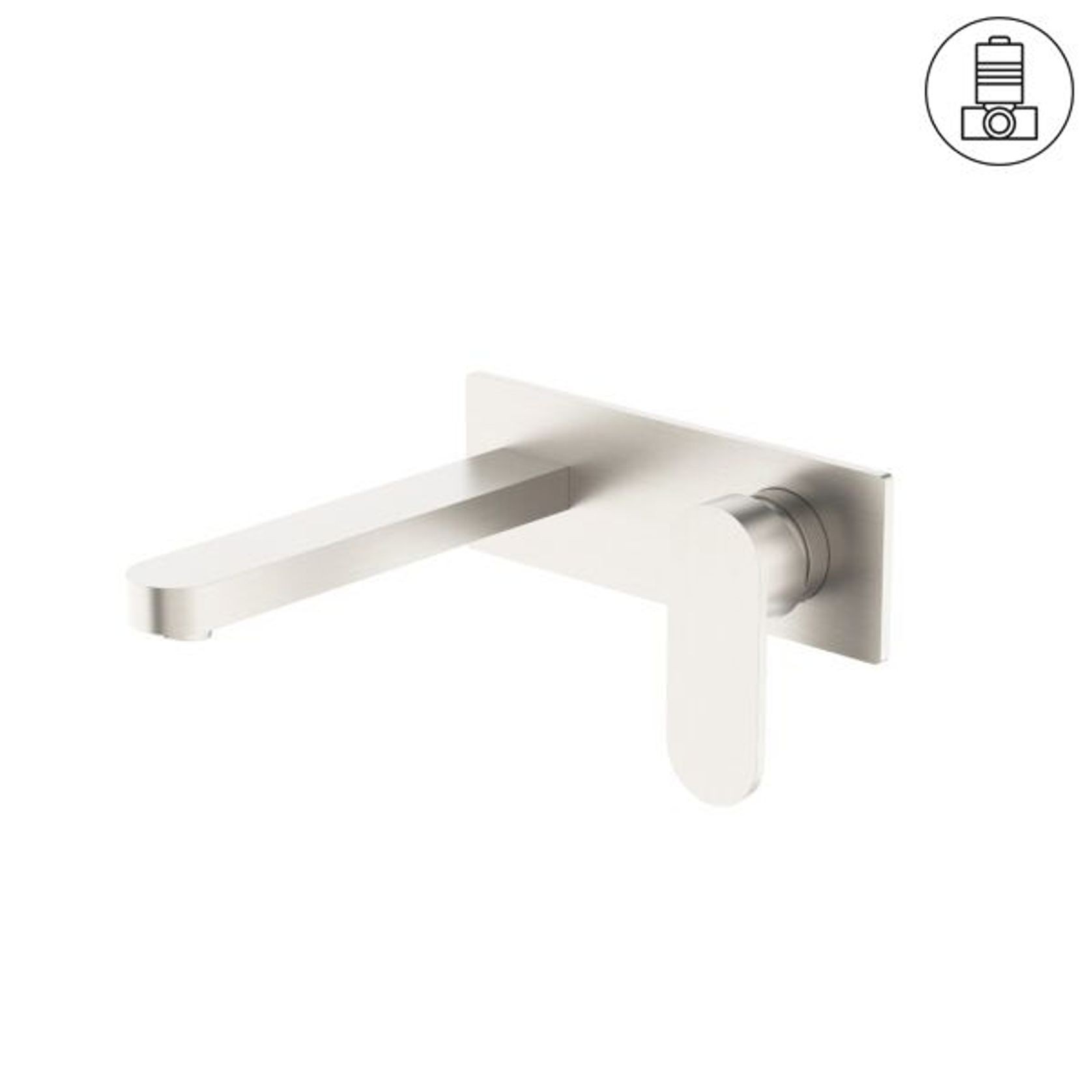 Ecco Wall Basin/Bath Mixer Brushed Nickel gallery detail image