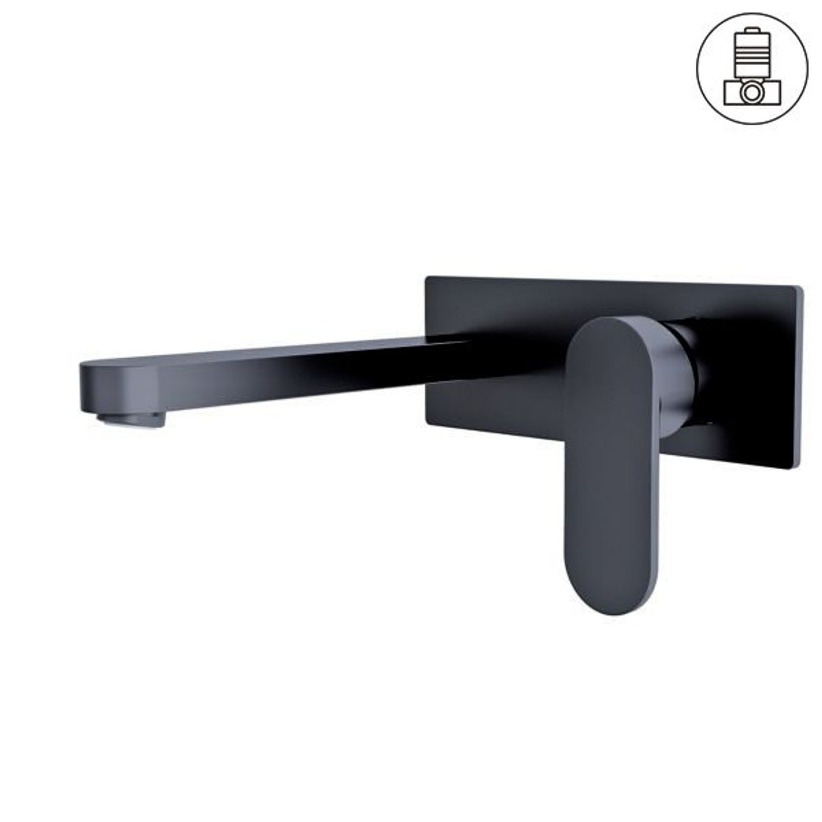 Ecco Wall Basin/Bath Mixer Matte Black gallery detail image