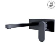 Ecco Wall Basin/Bath Mixer Matte Black gallery detail image