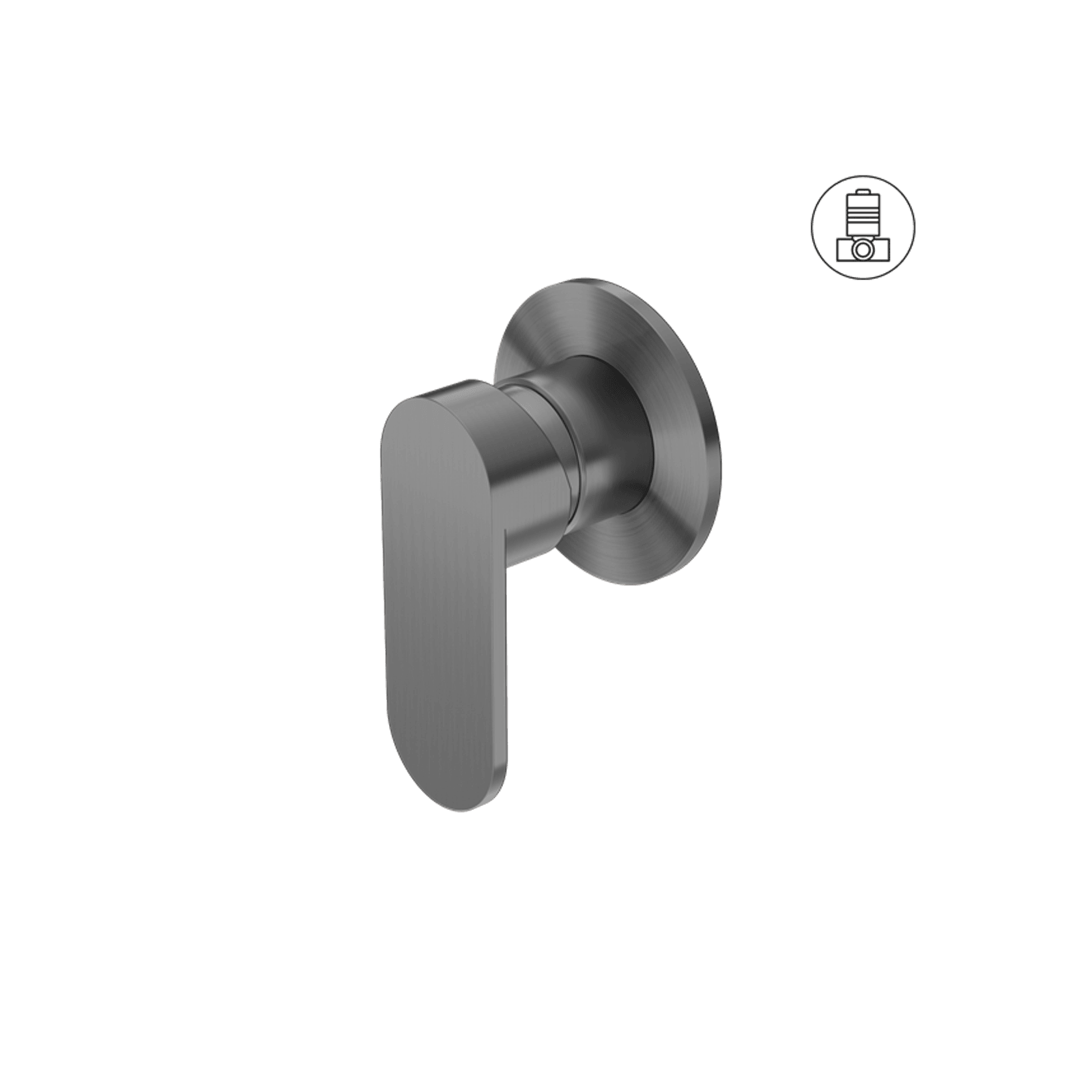 Ecco Shower Mixer 80mm Round Plate Gum Metal gallery detail image