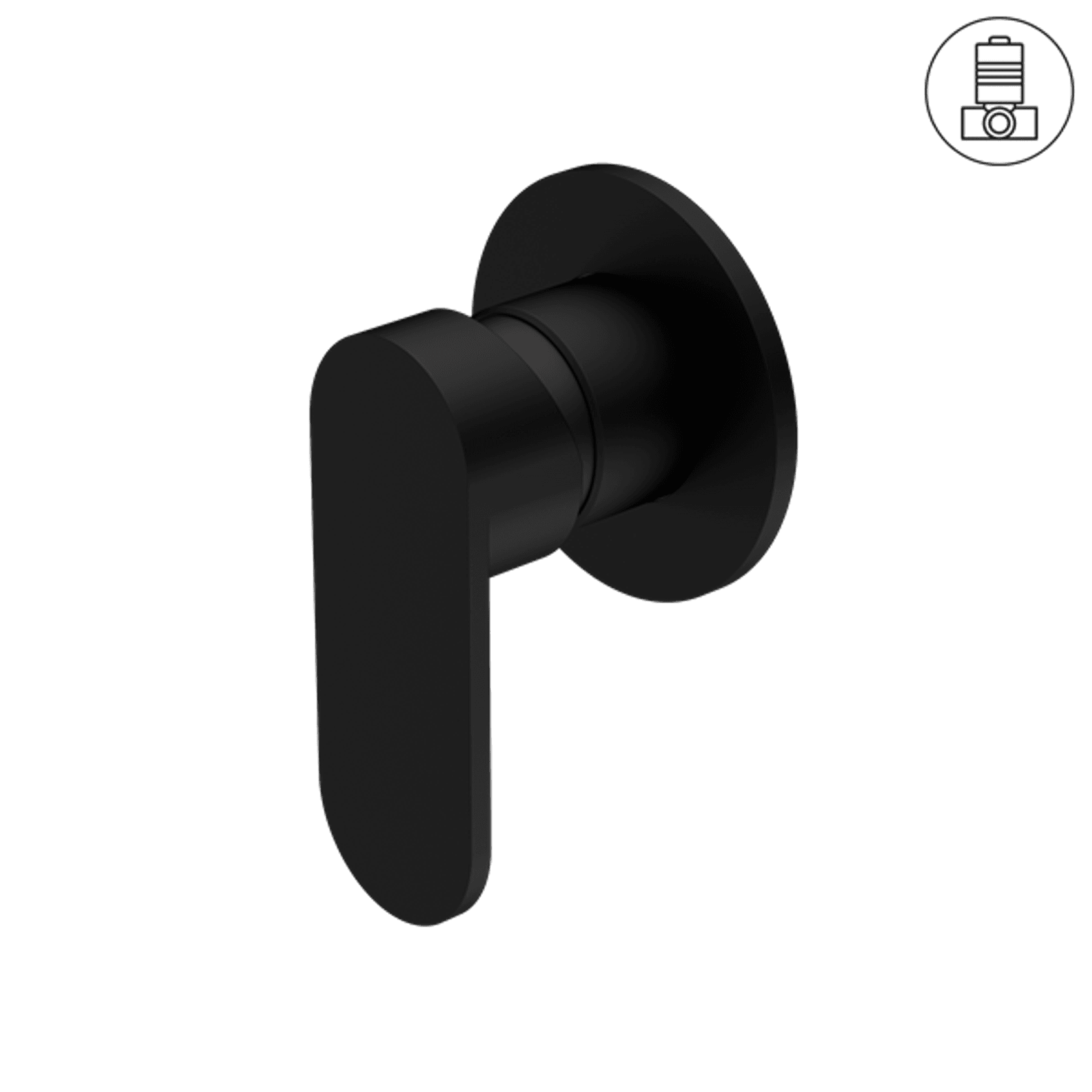 Ecco Shower Mixer 80mm Round Plate Matte Black gallery detail image