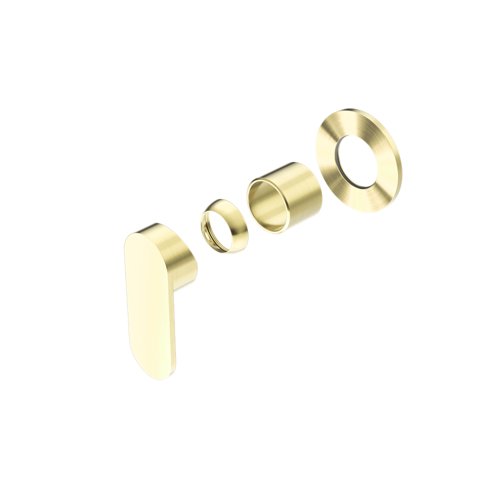 Ecco Shower Mixer 80mm Round Plate Trim Kits Only Brushed Gold gallery detail image