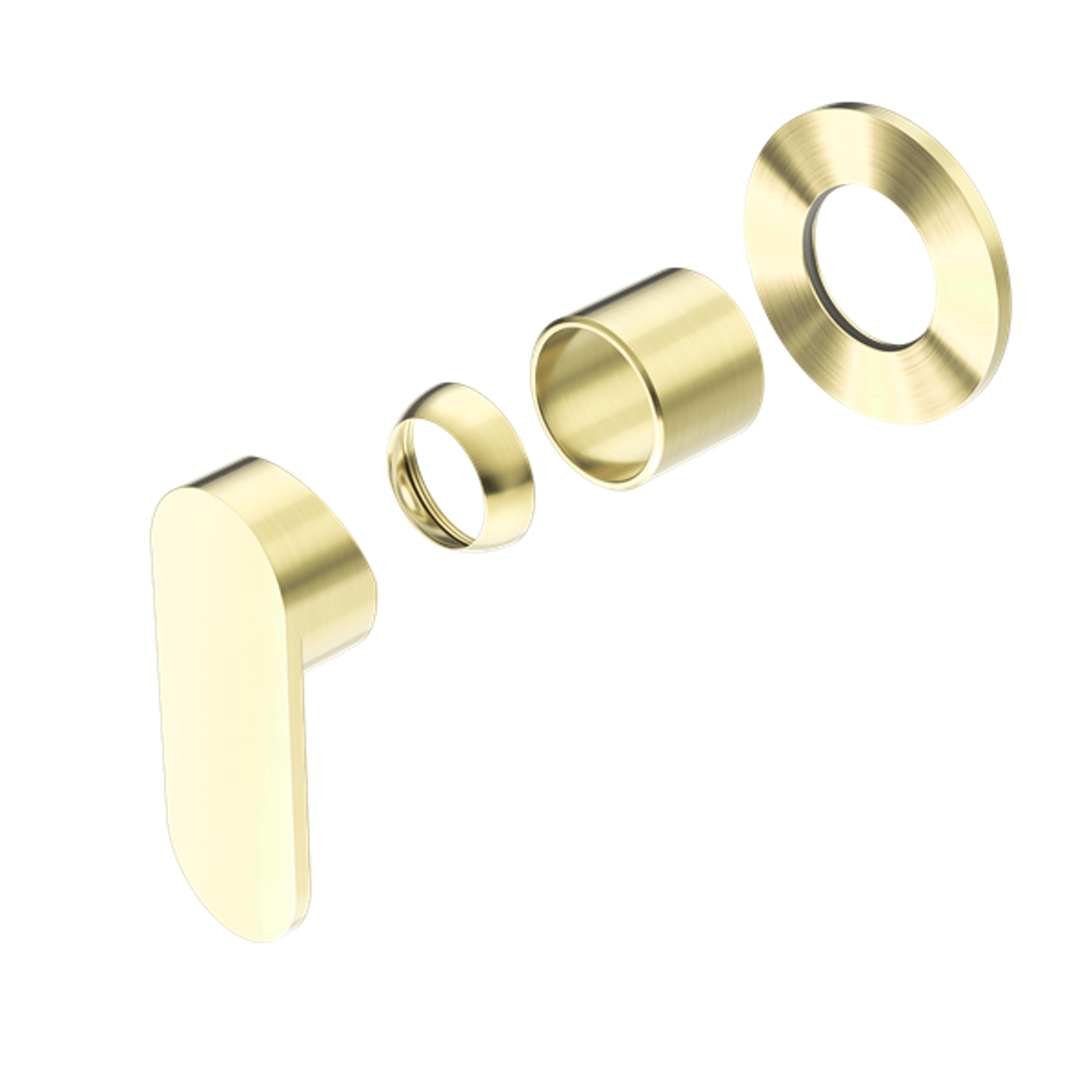 Ecco Shower Mixer 80mm Round Plate Trim Kits Only Brushed Gold gallery detail image