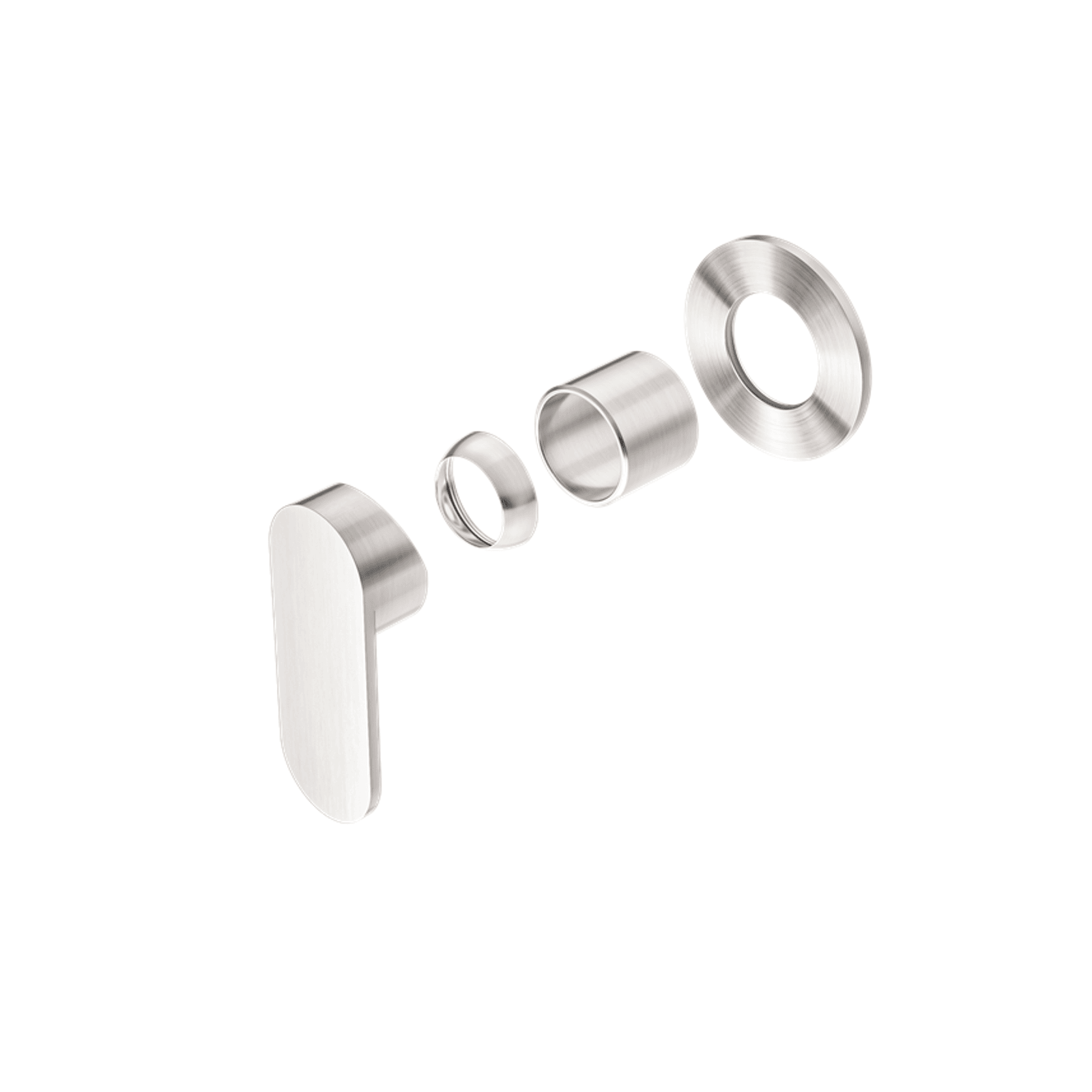 Ecco Shower Mixer 80mm Round Plate Trim Kits Only Brushed Nickel gallery detail image