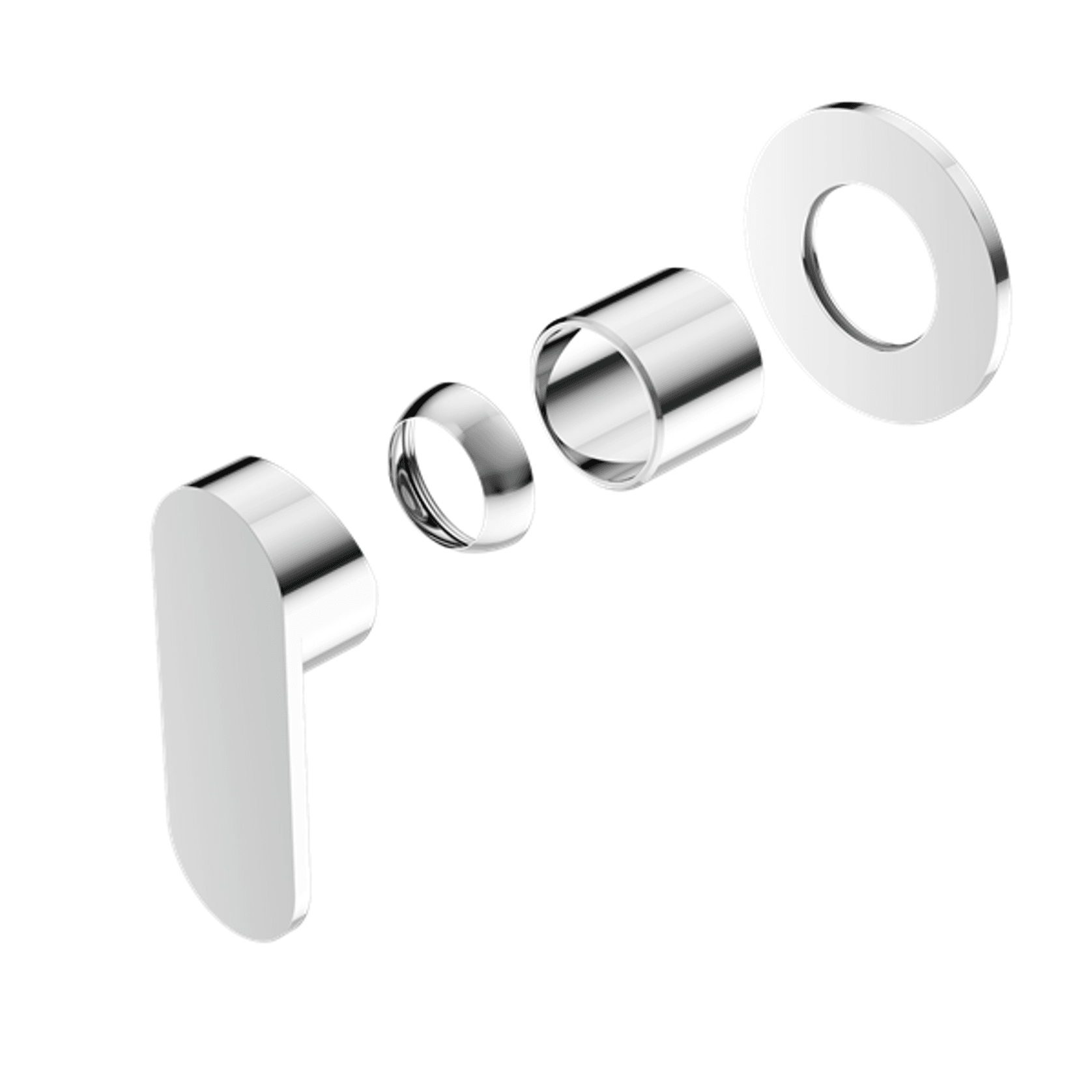 Ecco Shower Mixer 80mm Round Plate Trim Kits Only Chrome gallery detail image
