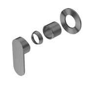 Ecco Shower Mixer 80mm Round Plate Trim Kits Only Gun Metal gallery detail image