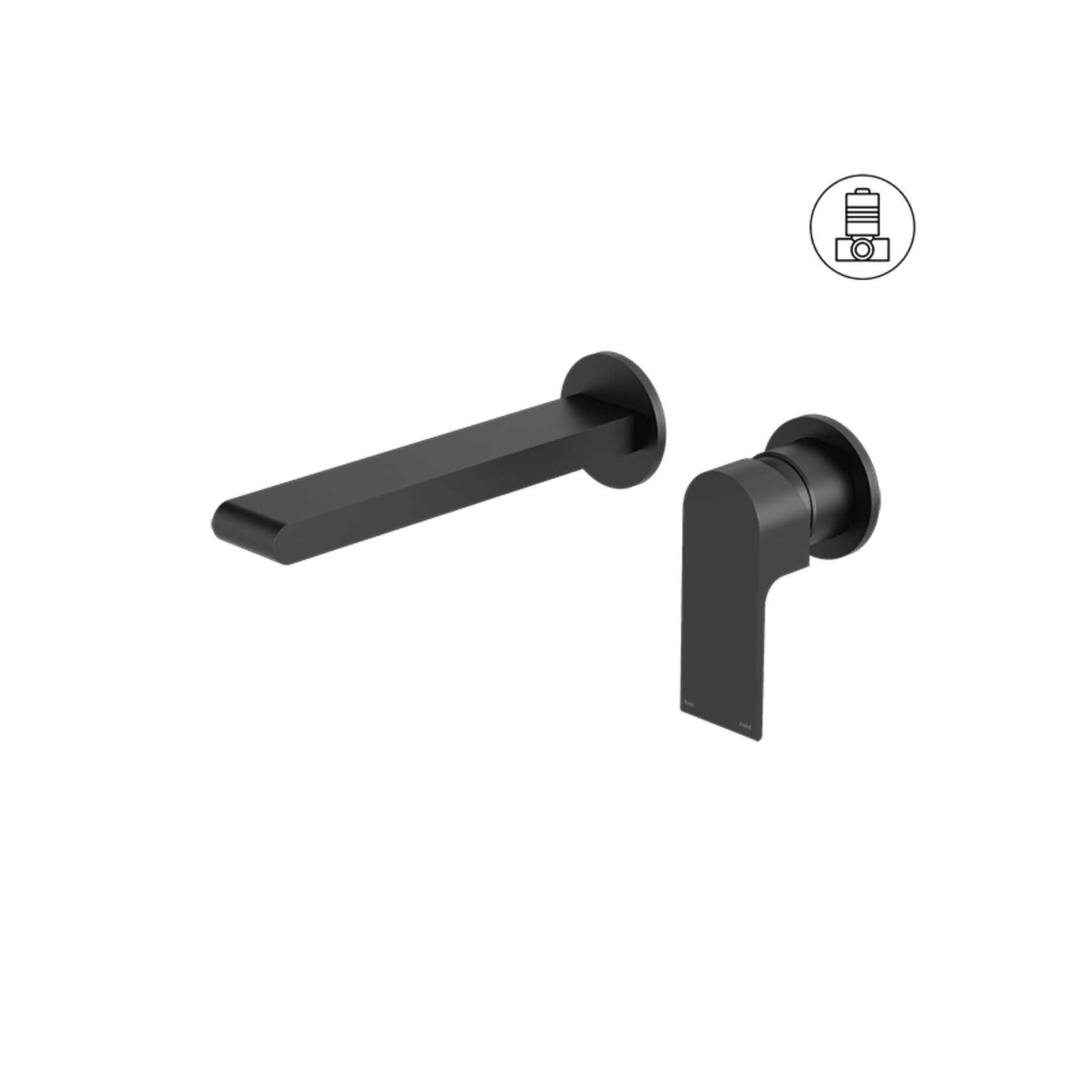 Bianca Basin/Bath Mixer Back Plate 230mm | Matte Black gallery detail image