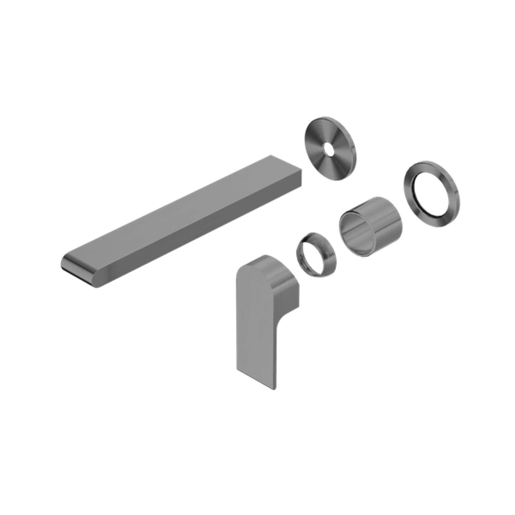 Bianca Wall Basin/Bath Mixer Separate Back Plate 230mm Trim Kits | Gun Metal gallery detail image