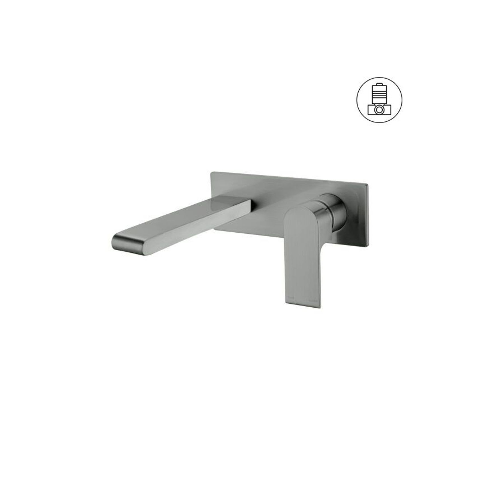 Bianca Wall Basin/Bath Mixer 187mm | Gun Metal gallery detail image