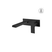 Bianca Wall Basin/Bath Mixer 187mm | Matte Black gallery detail image