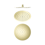 250mm Round Stainless Steel Shower Head 4 Star Rating Brushed Gold gallery detail image