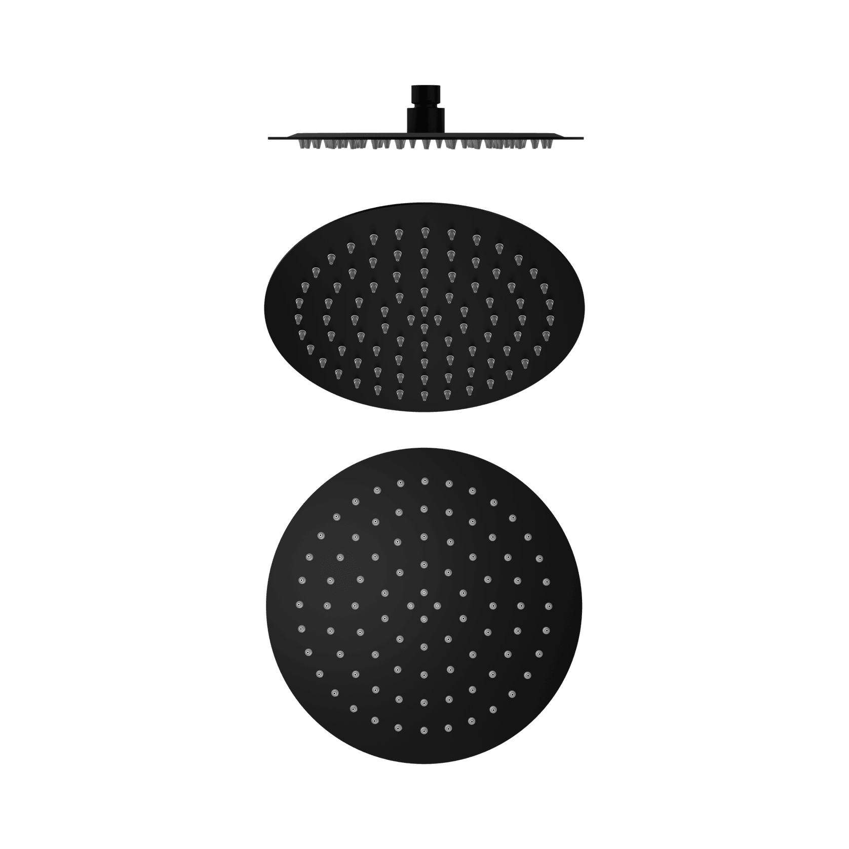 250mm Round Stainless Steel Shower Head 4 Star Rating Matte Black gallery detail image