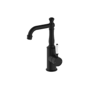 York Basin Mixer With White Porcelain Lever Matte Black gallery detail image