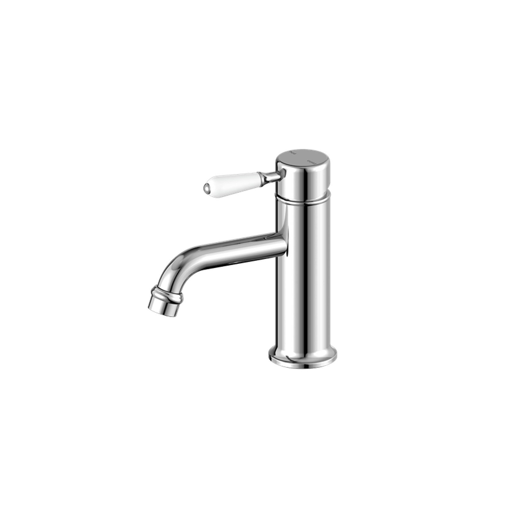 York Straight Basin Mixer With White Porcelain Lever Chrome gallery detail image